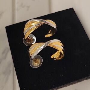 Fifth Avenue Collection Two-Tone Hoop Earrings With 14k Posts